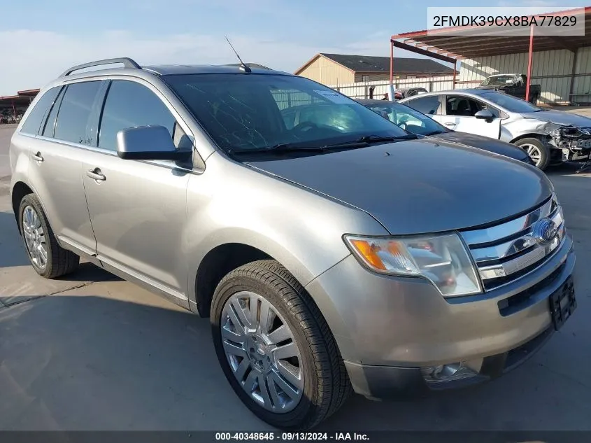 2008 Ford Edge Limited VIN: 2FMDK39CX8BA77829 Lot: 40348645