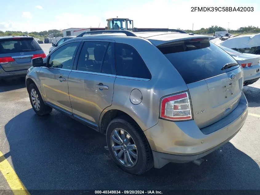 2008 Ford Edge Limited VIN: 2FMDK39C58BA42003 Lot: 40349834