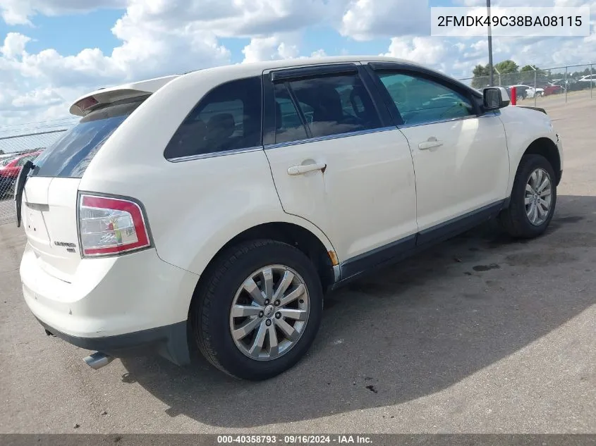 2FMDK49C38BA08115 2008 Ford Edge Limited