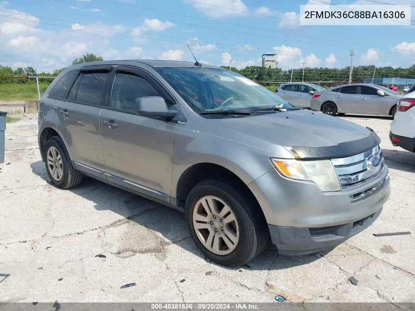 2008 Ford Edge Se VIN: 2FMDK36C88BA16306 Lot: 40381686