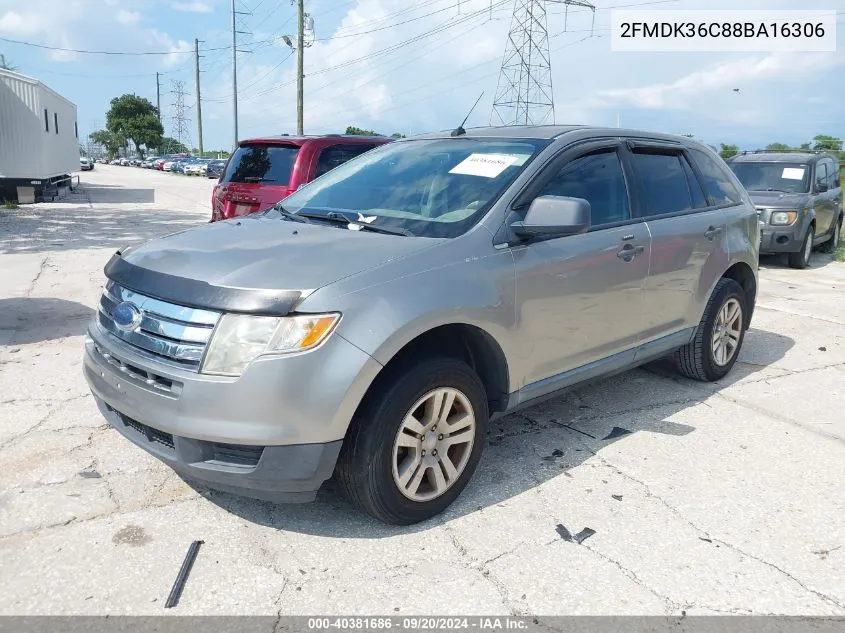 2008 Ford Edge Se VIN: 2FMDK36C88BA16306 Lot: 40381686