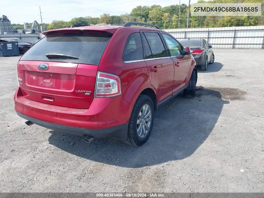 2008 Ford Edge Limited VIN: 2FMDK49C68BA18685 Lot: 40383450