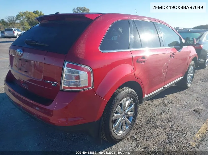 2008 Ford Edge Limited VIN: 2FMDK49CX8BA97049 Lot: 40418869