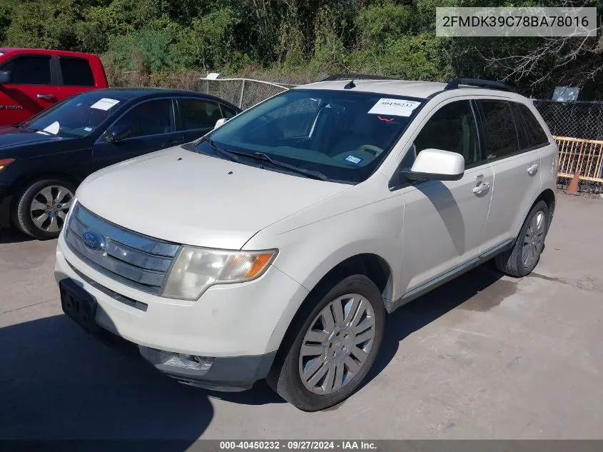 2008 Ford Edge Limited VIN: 2FMDK39C78BA78016 Lot: 40450232