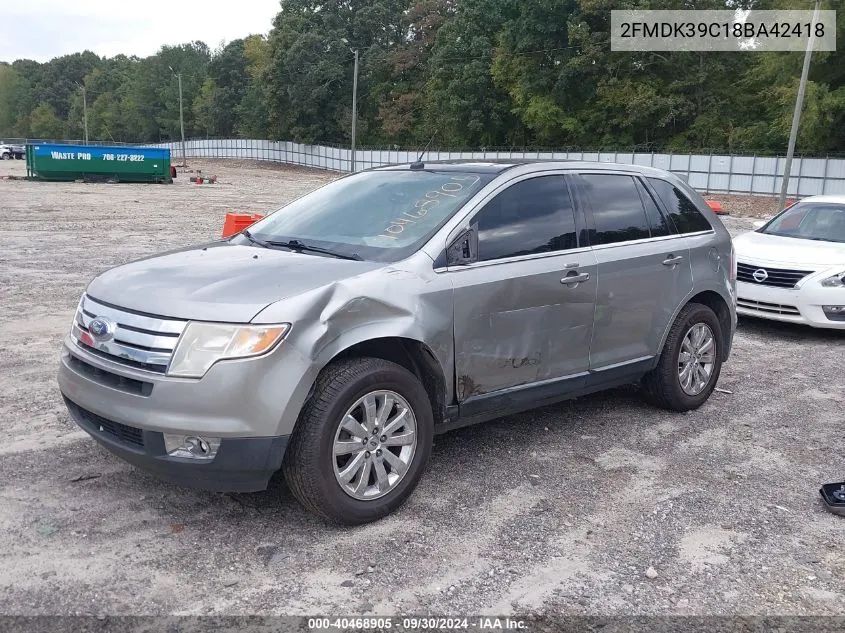 2008 Ford Edge Limited VIN: 2FMDK39C18BA42418 Lot: 40468905