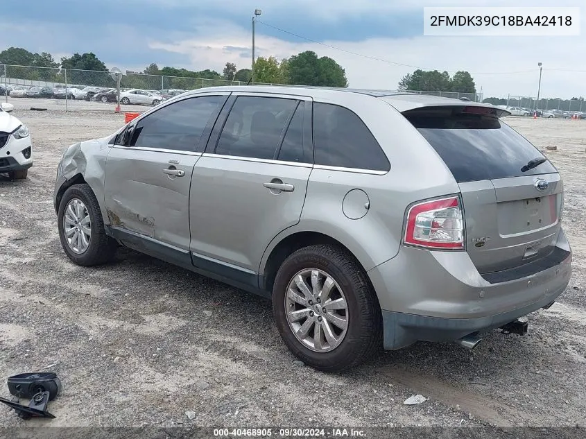 2008 Ford Edge Limited VIN: 2FMDK39C18BA42418 Lot: 40468905