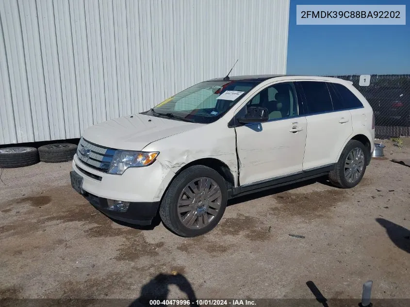 2008 Ford Edge Limited VIN: 2FMDK39C88BA92202 Lot: 40479996