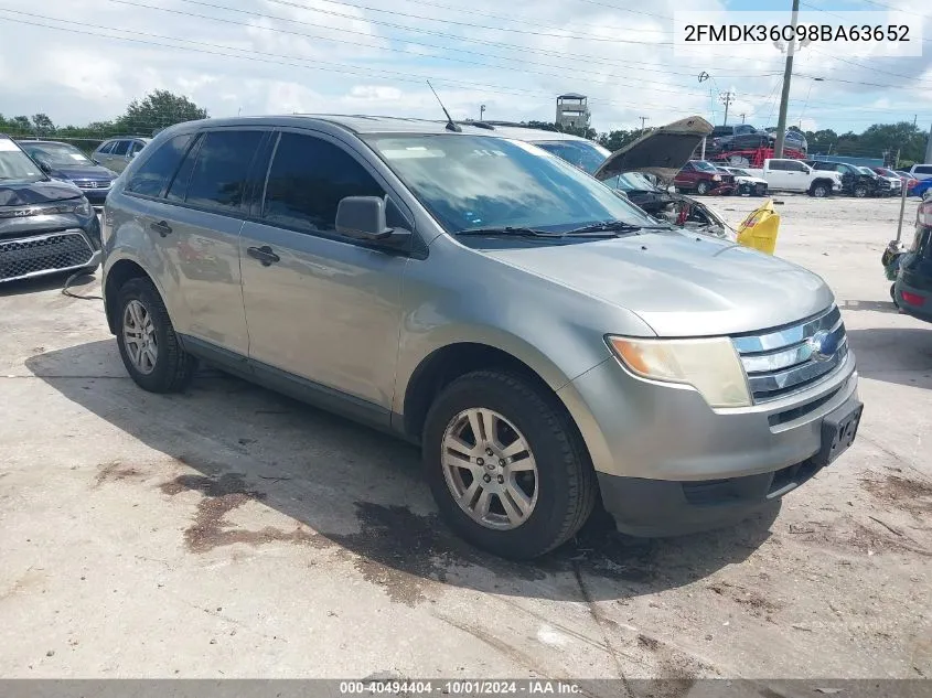 2008 Ford Edge Se VIN: 2FMDK36C98BA63652 Lot: 40494404