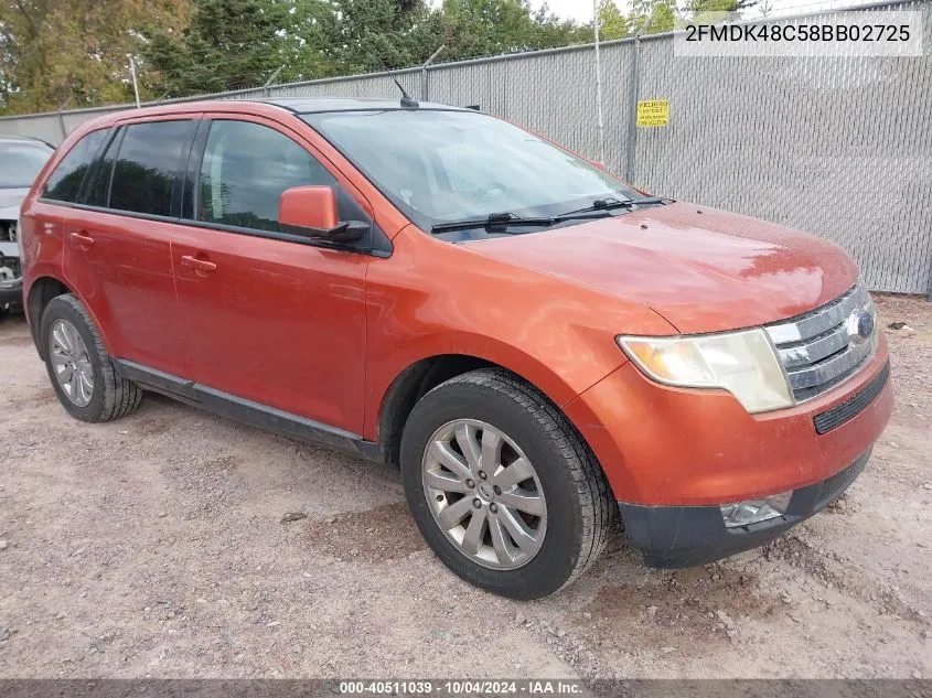 2008 Ford Edge Sel VIN: 2FMDK48C58BB02725 Lot: 40511039