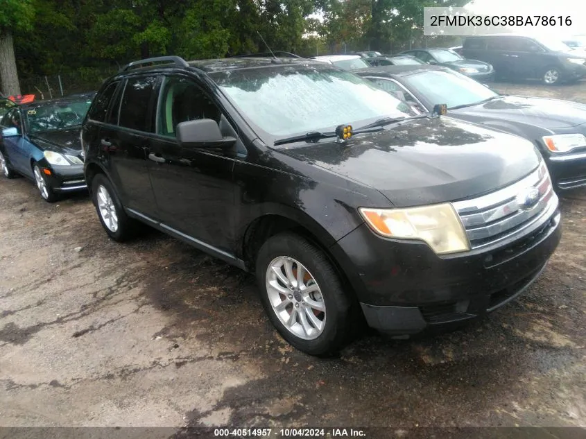 2008 Ford Edge Se VIN: 2FMDK36C38BA78616 Lot: 40514957