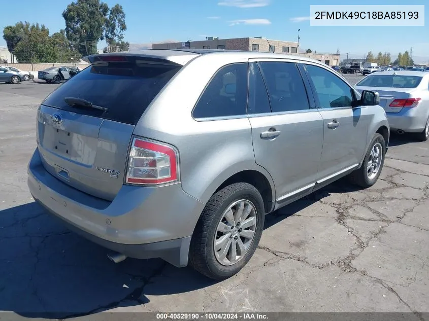 2008 Ford Edge Limited VIN: 2FMDK49C18BA85193 Lot: 40529190