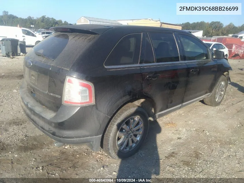 2008 Ford Edge Limited VIN: 2FMDK39C68BB26699 Lot: 40543984