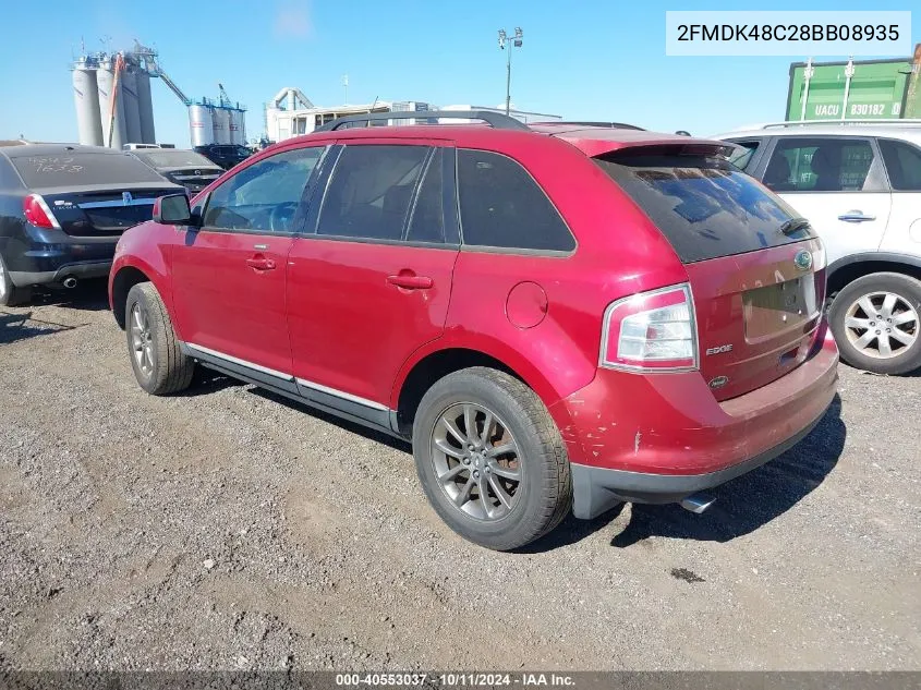 2008 Ford Edge Sel VIN: 2FMDK48C28BB08935 Lot: 40553037