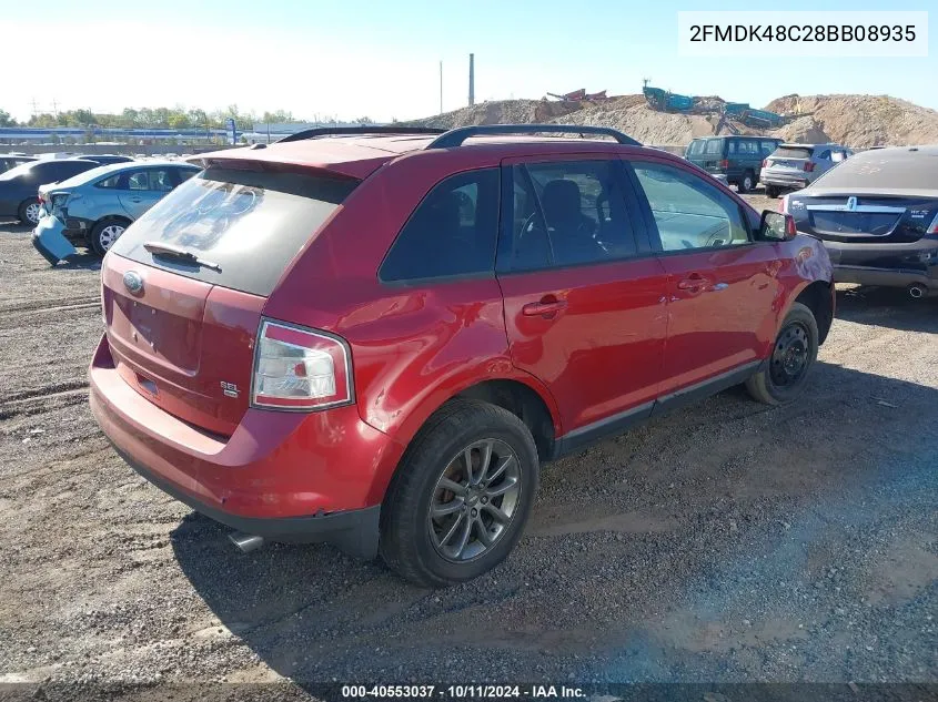 2008 Ford Edge Sel VIN: 2FMDK48C28BB08935 Lot: 40553037