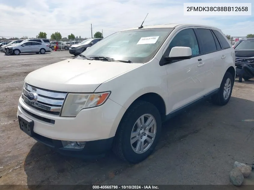 2008 Ford Edge Sel VIN: 2FMDK38C88BB12658 Lot: 40565798