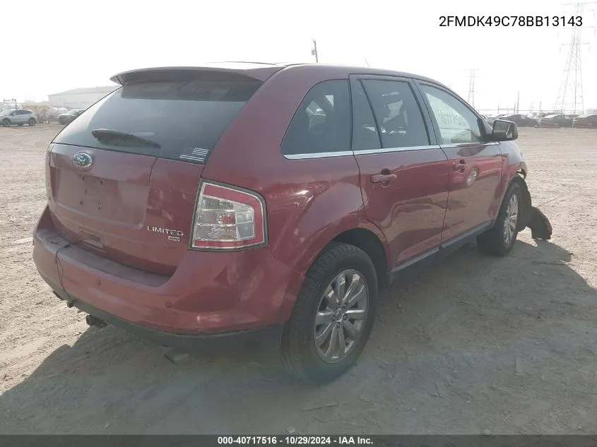 2008 Ford Edge Limited VIN: 2FMDK49C78BB13143 Lot: 40717516