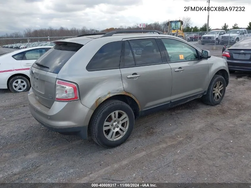 2008 Ford Edge Sel VIN: 2FMDK48CX8BA97232 Lot: 40809317