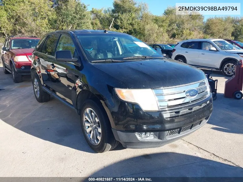 2008 Ford Edge Limited VIN: 2FMDK39C98BA49794 Lot: 40821687