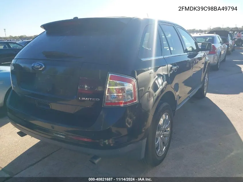 2008 Ford Edge Limited VIN: 2FMDK39C98BA49794 Lot: 40821687