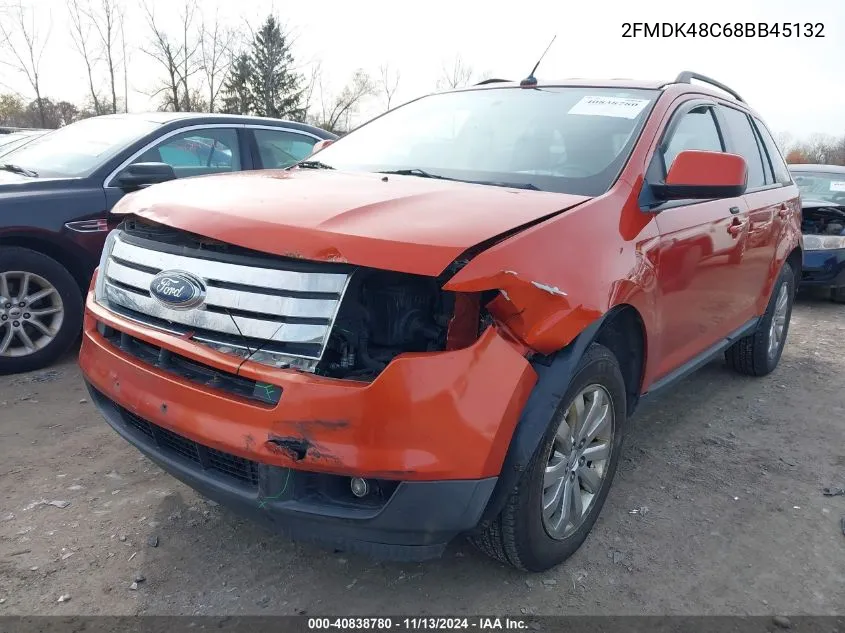 2008 Ford Edge Sel VIN: 2FMDK48C68BB45132 Lot: 40838780