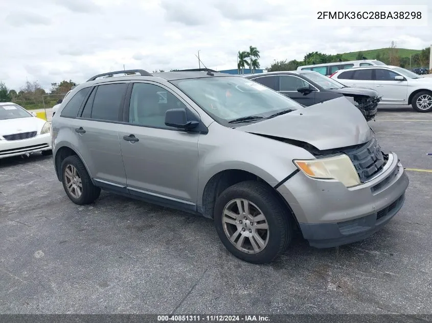 2008 Ford Edge Se VIN: 2FMDK36C28BA38298 Lot: 40851311