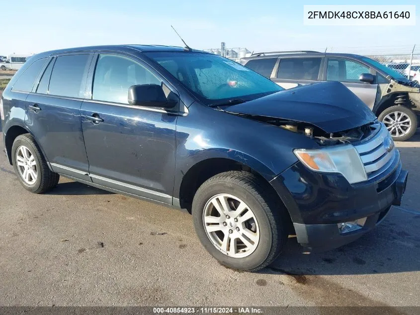 2008 Ford Edge Sel VIN: 2FMDK48CX8BA61640 Lot: 40854923