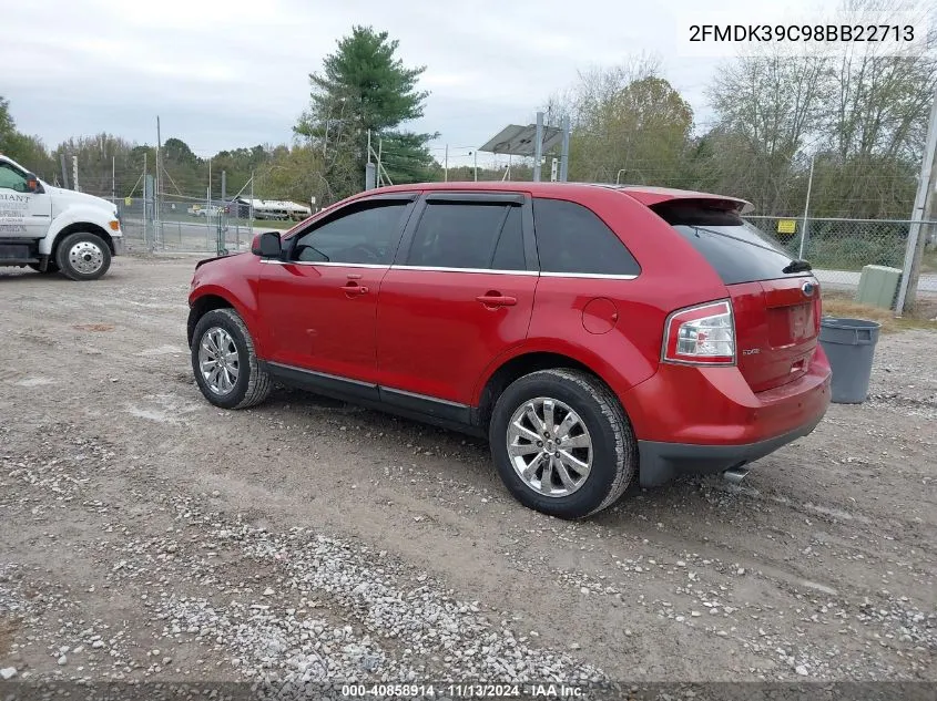 2008 Ford Edge Limited VIN: 2FMDK39C98BB22713 Lot: 40858914