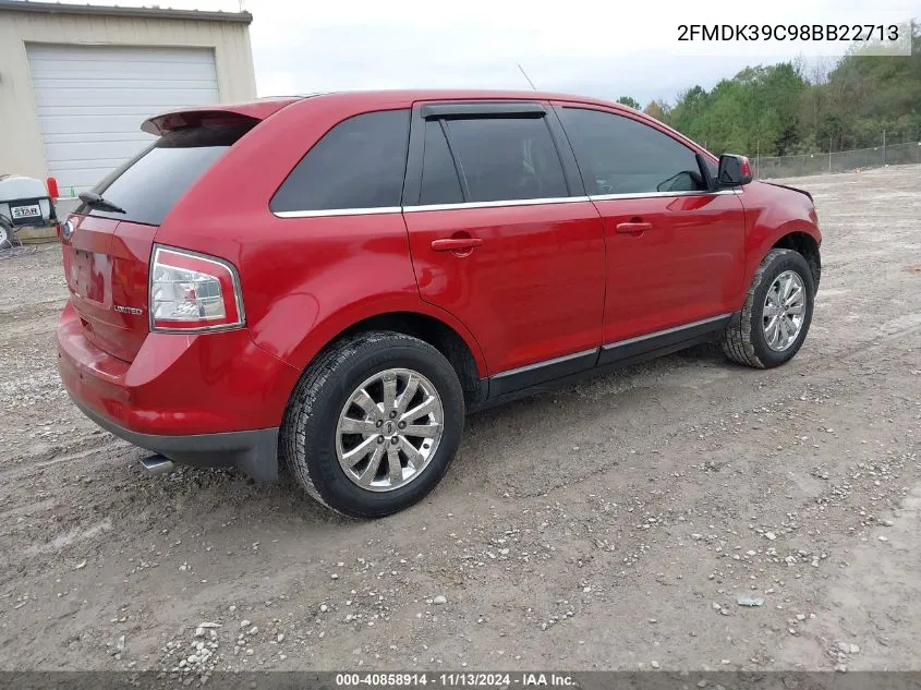 2008 Ford Edge Limited VIN: 2FMDK39C98BB22713 Lot: 40858914