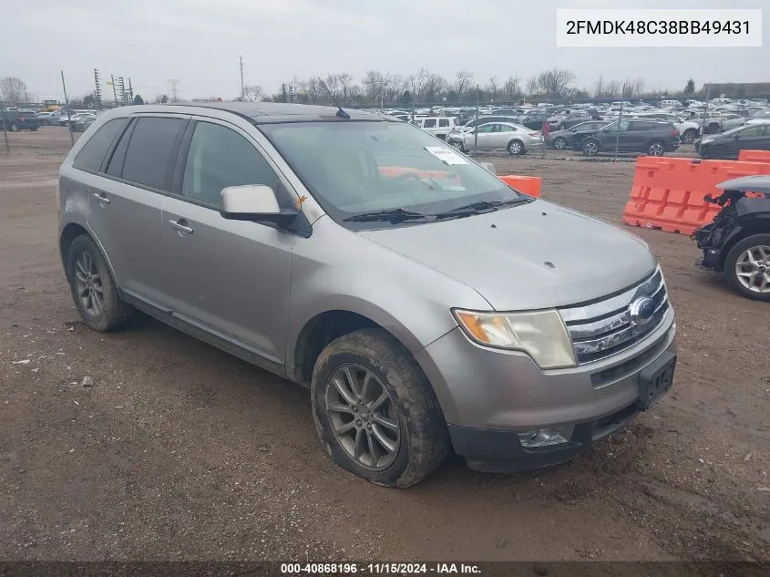 2008 Ford Edge Sel VIN: 2FMDK48C38BB49431 Lot: 40868196