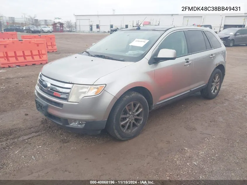 2008 Ford Edge Sel VIN: 2FMDK48C38BB49431 Lot: 40868196