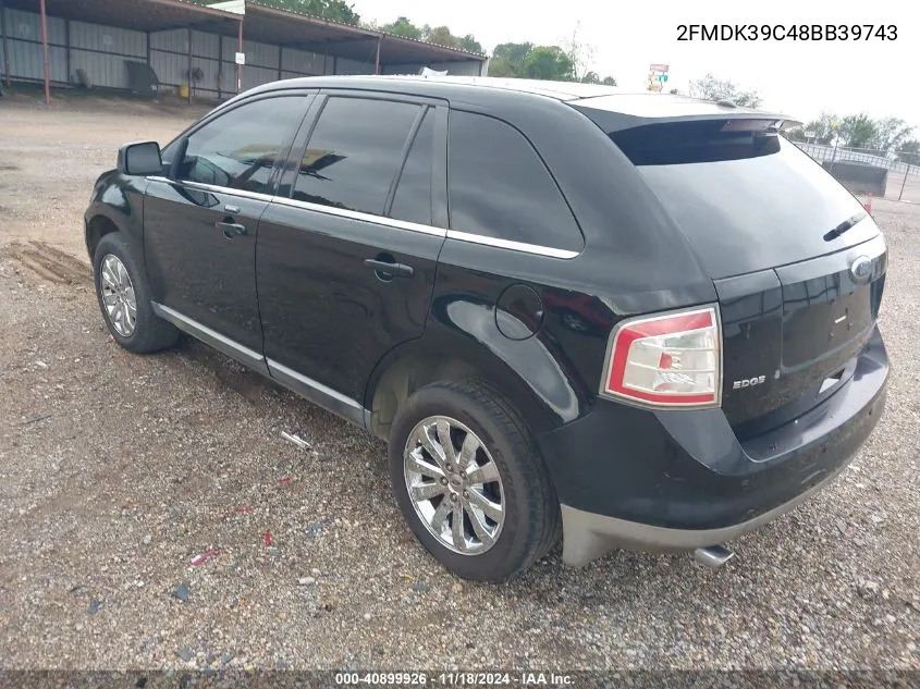 2008 Ford Edge Limited VIN: 2FMDK39C48BB39743 Lot: 40899926