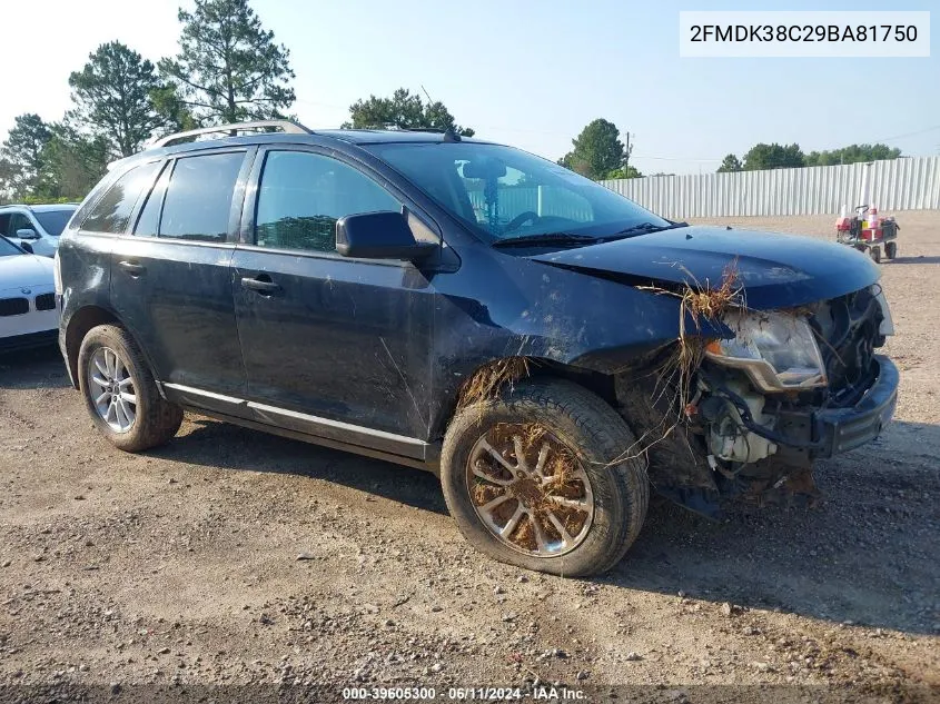 2009 Ford Edge Sel VIN: 2FMDK38C29BA81750 Lot: 39605300