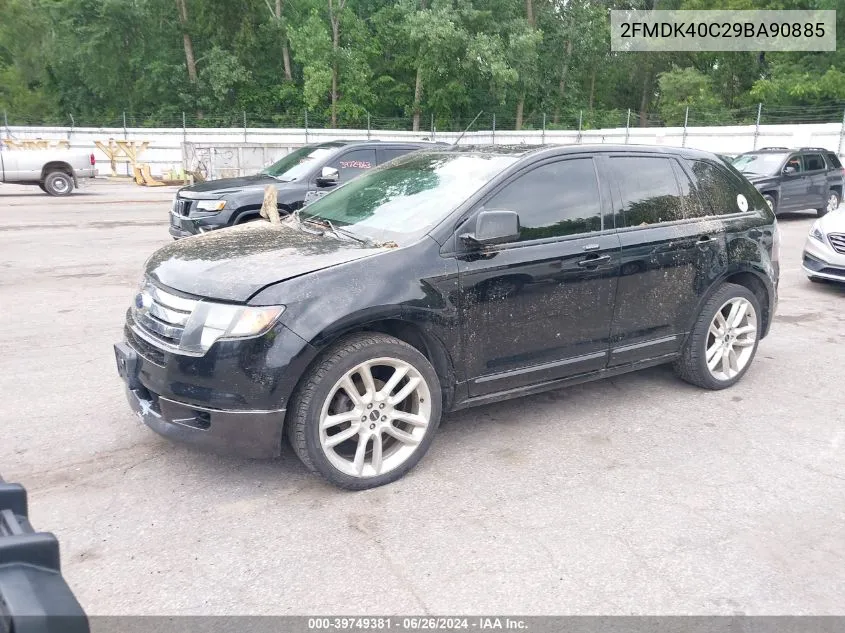 2009 Ford Edge Sport VIN: 2FMDK40C29BA90885 Lot: 39749381