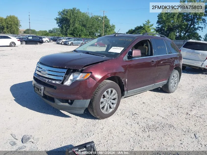 2009 Ford Edge Limited VIN: 2FMDK39C29BA75803 Lot: 40083618