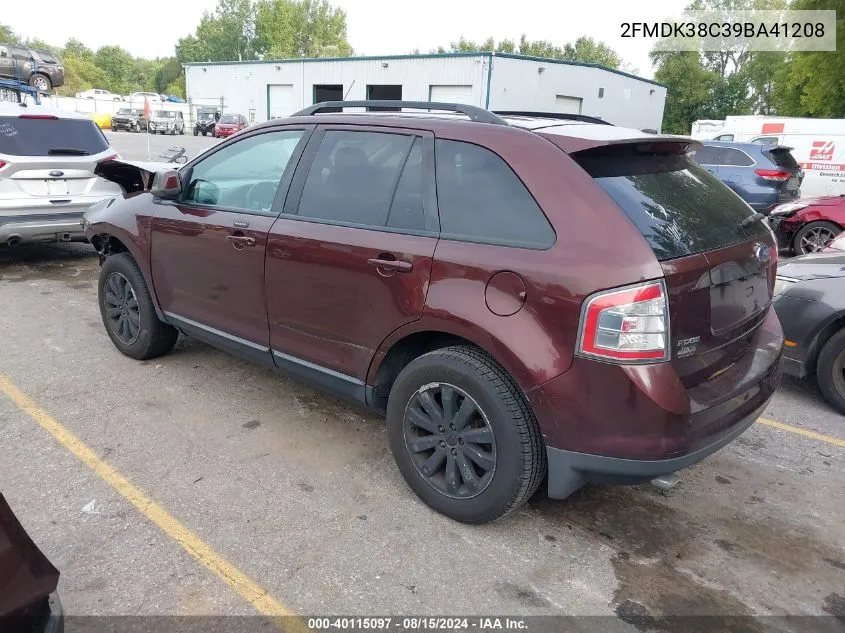 2009 Ford Edge Sel VIN: 2FMDK38C39BA41208 Lot: 40115097