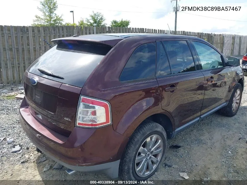 2009 Ford Edge Sel VIN: 2FMDK38C89BA57467 Lot: 40338904