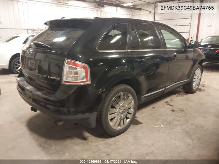 2009 Ford Edge Limited VIN: 2FMDK39C49BA74765 Lot: 40360863