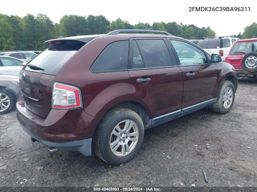 2009 Ford Edge Se VIN: 2FMDK36C39BA96311 Lot: 40405993