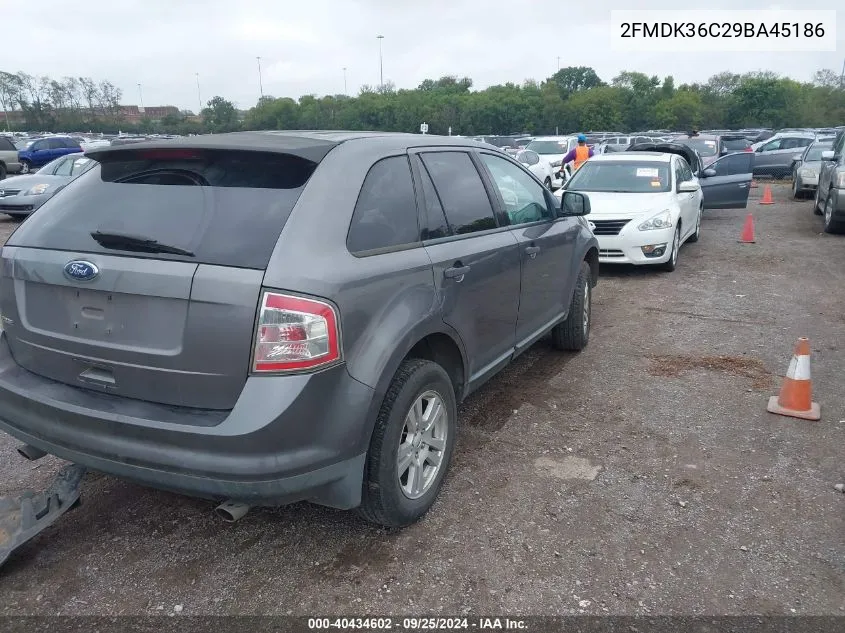 2009 Ford Edge Se VIN: 2FMDK36C29BA45186 Lot: 40434602