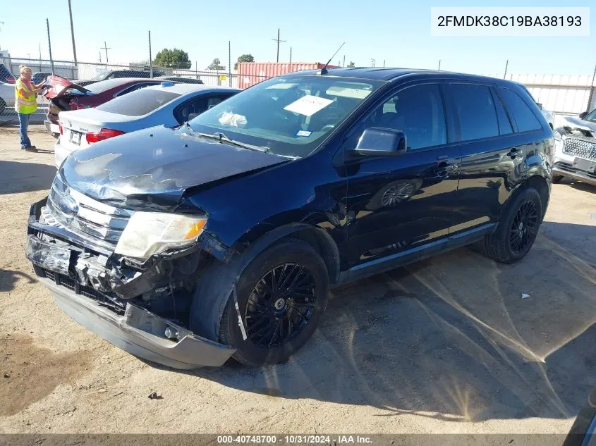 2009 Ford Edge Sel VIN: 2FMDK38C19BA38193 Lot: 40748700