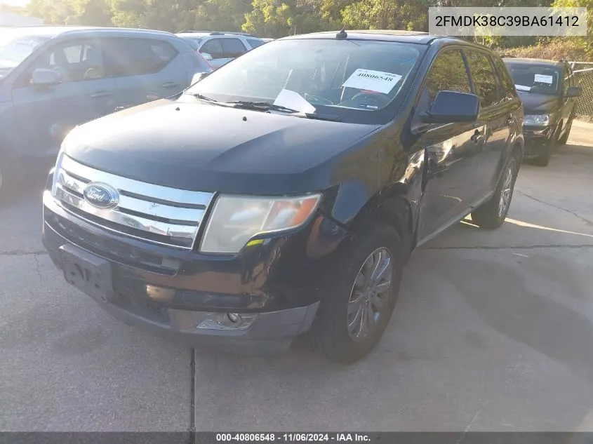 2009 Ford Edge Sel VIN: 2FMDK38C39BA61412 Lot: 40806548