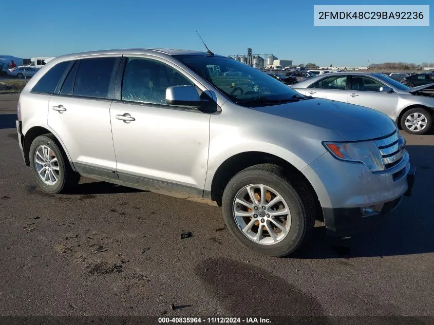 2009 Ford Edge Sel VIN: 2FMDK48C29BA92236 Lot: 40835964