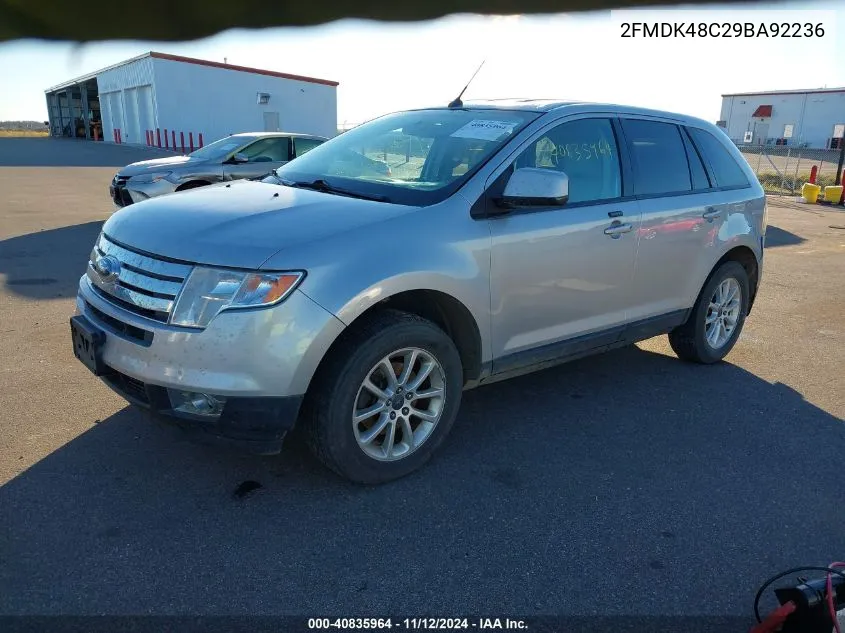 2009 Ford Edge Sel VIN: 2FMDK48C29BA92236 Lot: 40835964