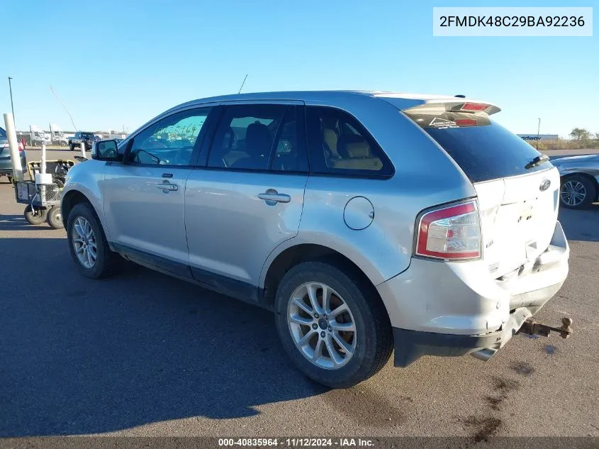 2009 Ford Edge Sel VIN: 2FMDK48C29BA92236 Lot: 40835964