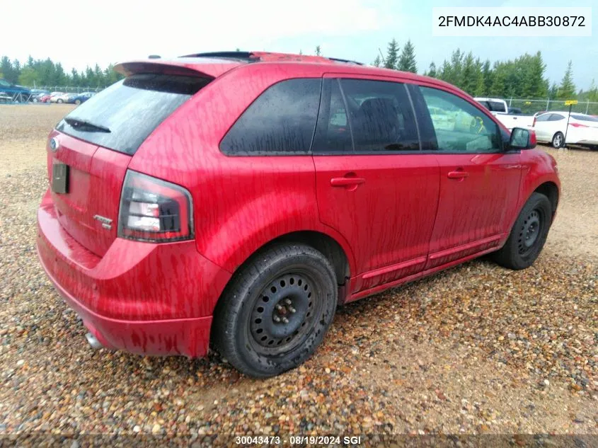 2010 Ford Edge Sport VIN: 2FMDK4AC4ABB30872 Lot: 30043473