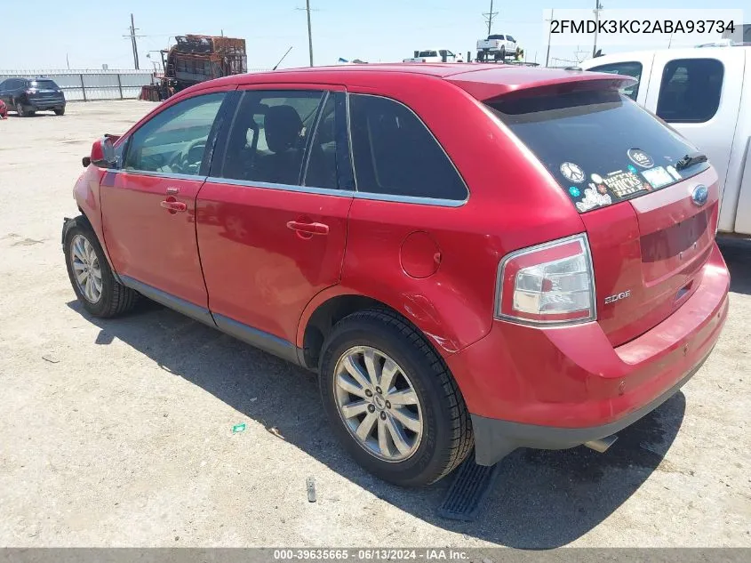 2010 Ford Edge Limited VIN: 2FMDK3KC2ABA93734 Lot: 39635665