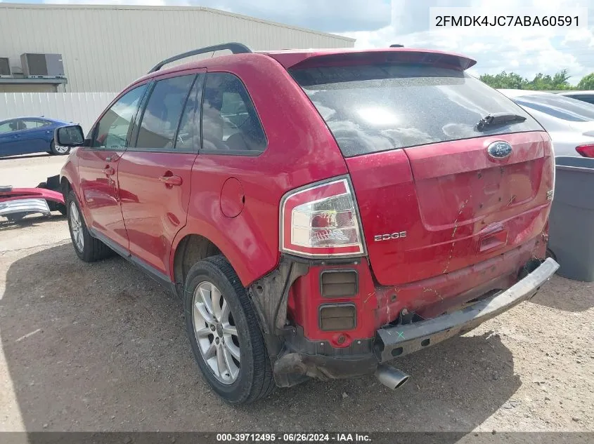 2010 Ford Edge Sel VIN: 2FMDK4JC7ABA60591 Lot: 39712495