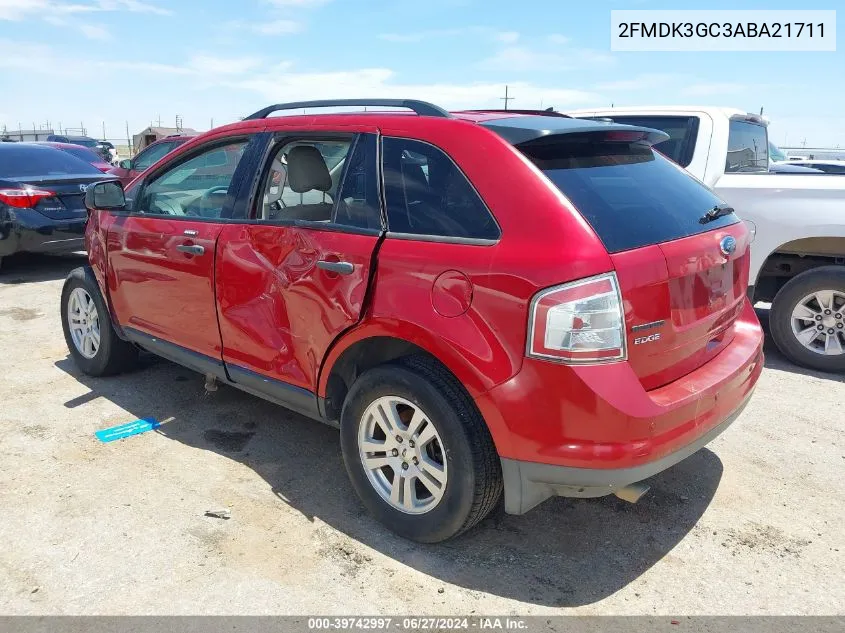 2010 Ford Edge Se VIN: 2FMDK3GC3ABA21711 Lot: 39742997