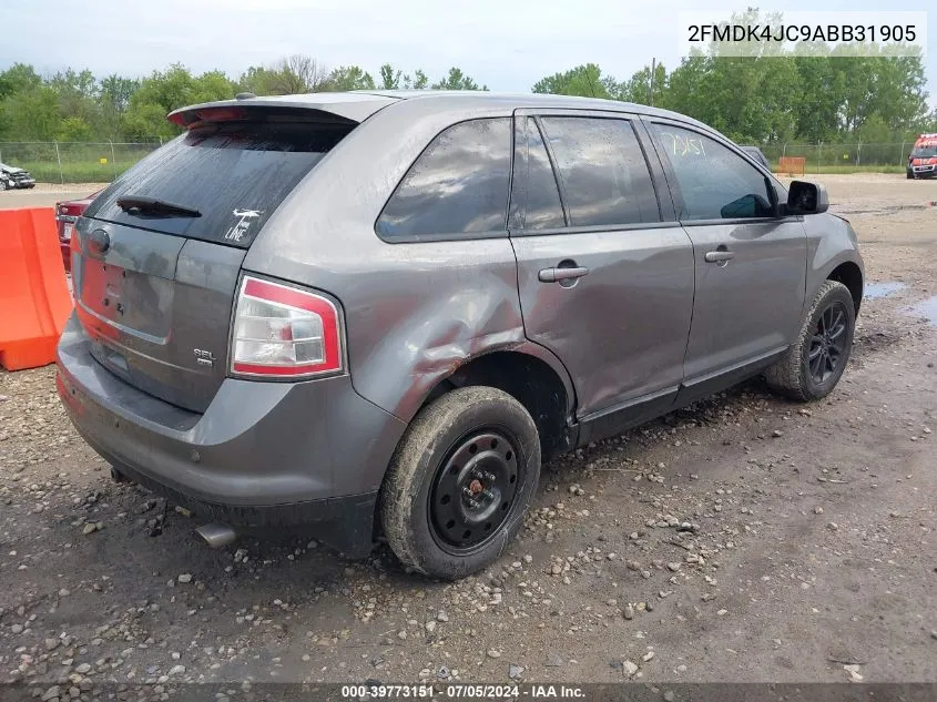 2010 Ford Edge Sel VIN: 2FMDK4JC9ABB31905 Lot: 39773151