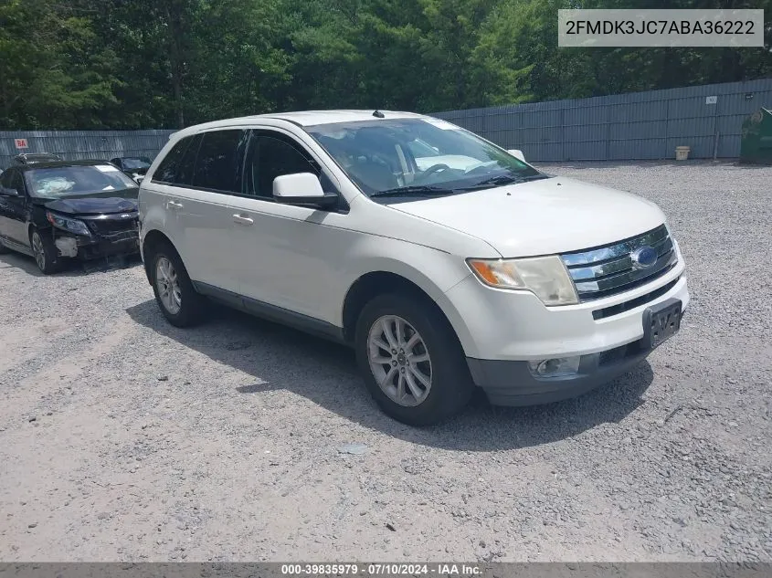 2010 Ford Edge Sel VIN: 2FMDK3JC7ABA36222 Lot: 39835979